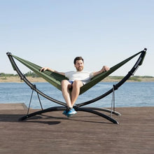 anymaka Set Up in 3 Seconds Adjustable Portable Aluminum Alloy Hammock Stand for Outside with Chair Mode & Lounge Mode up to 105'' (Full Pack Yellow-1)