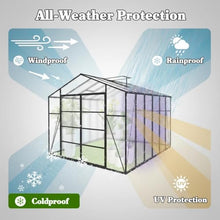 Trygoal 10x12 FT Greenhouse, Walk-in Heavy Duty Polycarbonate Outdoor Greenhouses with Raised Base & Anchor, Drainage System & Height-Enhanced Aluminum Frame for Backyard All Season Growing, Black
