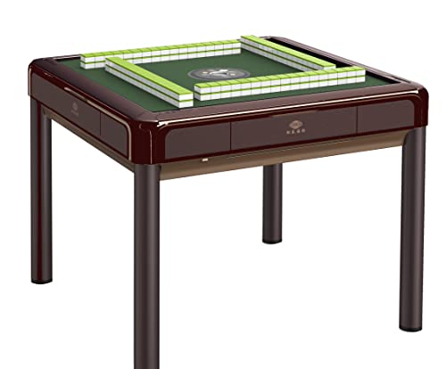 usamjtable Automatic Mahjong Dining Table 4-Legged Coffee Style with 40mm Numbered Tiles Blue