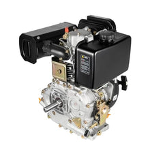 9HP 4-Stroke Diesel Engine, 406cc Industrial Grade Air-Cooled Single-cylinder Engine Recoil Start System Use for Micro-Tiller, Irrigation Machine, Generator Set