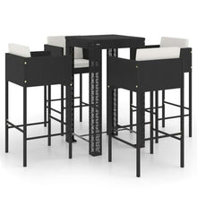KDVXBCQJH 5 Piece Patio Bar Set Outdoor PE Rattan Dining Furniture Black