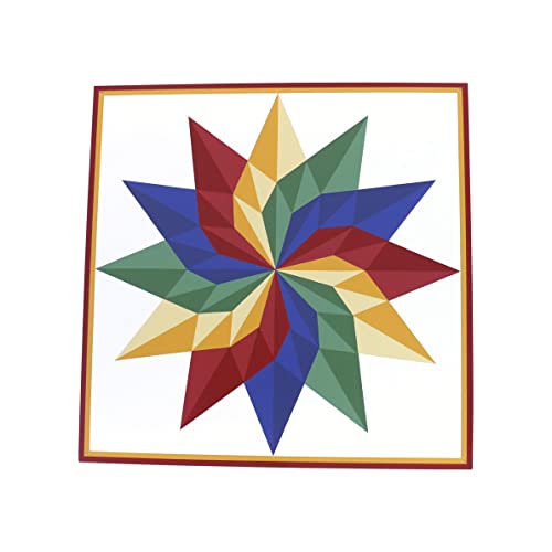 AmishToyBox.com Barn Quilt - Dahlia Sunburst Design - Outdoor Wall Sign Decor (Large 36" x 36" Barn Quilt)