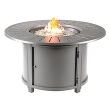 Oakland Living Round 44 in. x 44 in. Aluminum Propane Fire Pit Table with Glass Beads, Two Covers, Lid, 57,000 BTUs in Grey Finish