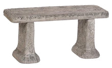 SOLID ROCK STONE WORKS Old World Outdoor Garden Bench 3-Piece Cast Stone Concrete Grey