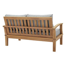 Ergode Marina Teak Wood Outdoor Patio Furniture Sofa Sectional Set | Luxury, Durable, All-Weather Cushions | Modern Design | Includes Sofa & Armchairs
