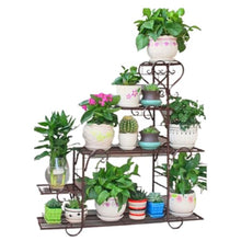 Plant Stand Indoor Outdoor Metal 5 Tier Flower Pot Holder Display Vertical Shelves Creative Plant Shelf Wrought Iron Corner Planter Rack Multiple Organizer For Garden Patio Balcony Display Rack