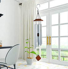 Wind Chimes for Outside - 24 Inch Wind Chimes with 5 Tubes DIY Pendants for Outdoor Garden Patio Decor Wind Chime Gifts for Mother Father Neighbors Christmas (Color : Gold) (Silver)