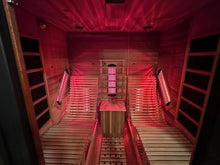 AURGOD Far Infrared Wooden Sauna, Luxurious Canadian Hemlock Sauna with 2 Oversize Recliners, 220V, 3400 W, 9 Heating Element, Bluetooth Speakers, 7 Color Light, Oxygen Bar-Fast Delivery