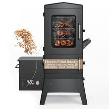 Vertical Pellet Smoker Grill with Digital Temperature Control, 4-Rack Electric BBQ Smoker with Meat Probe & Cover, 616 Sq.In Outdoor Pellet Grill for Smoking Brisket, Ribs, Chicken & Sausage