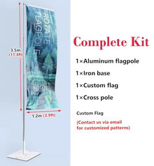 Innovz Custom Feather Flags for Business with Pole, Advertising Feather Flag Pole Kit - 33 Lb Heavy Duty Base, Feather Banner Flag for Promoting Events(5pcs)