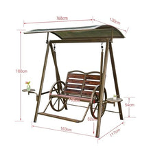 Outdoor Swing Garden Rocking Chair, Wheel Swing Outdoor Iron Hanging Chair Multi-Person Swing,Sunshade Swing Chair Outdoor Patio Comfortable Spacious Leisure Seats