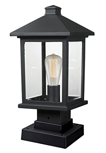 Z-Lite 1 Light Outdoor Pier Mount Light 531PHMS-SQPM-BK