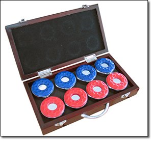 Carmelli Shuffleboard Table 12 Ft Set Hardwood Block Surface - Dark Cherry