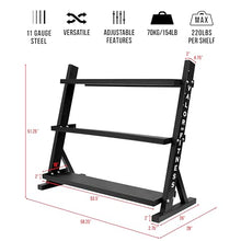 Valor Fitness Multi-Purpose Adjustable 3-Tier Storage Rack for Fitness Equipment BG-30