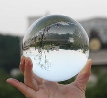 LoKori Transparent Polished Crystal Ball Large Glass Decorative Gemstone Spheres Garden Reflective Gazing Globe Camera Sphere and Photography Orb,B,18cm/7.1in