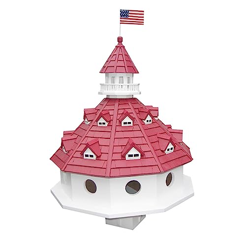 CC Outdoor Living 27" Red and White Hotel California Purple Martin Post-Mount Birdhouse Red