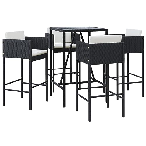 AMBERARD Garden Bar Set Black Furniture Set