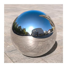 LXBAMKEA Stainless Steel Gazing Ball, Mirror Reflective Balls, Outdoor Home Garden Yard Lawn Party Seamless Sphere, Reflection Beautiful View Christmas Hollow Out Ornament Ball (Color : Silver, Size