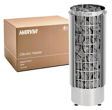 Harvia Cilindro 220v Sauna Heater, Electric Sauna Stove with Open Front Design, Large Stone Surface & Capacity for Sauna Rocks, Wet or Dry Saunas, Includes Stones (10.5kW - Digital)