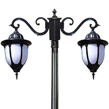 2-Lights Antique Victoria Street Light Retro Ip54 Waterproof Aluminum Metal Pillar Lantern Outdoor Landscape High Pole Post Lighting E27 Courtyard Park Lawn Column Road Post Lamp Individualit ( Heig