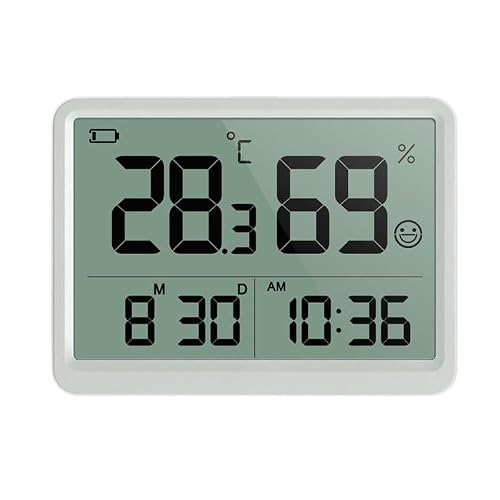 ASWRTYJO ABS Large-Screen Indoor Home Bedroom Electronic Clock Smiling Face Temperature Humidity Meter
