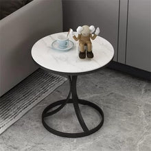 AtEEco Rock Slab Side Table Small Coffee Table Marble Living Room Sofa Corner Table Balcony Small Round Table Sideboard (Color : D, Size : 55 * 45cm)