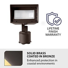 WAC Landscape Lighting, Wall Wash Light LED 12V with Adjustable Beam Angle and Integral Brightness Control 2700K in Solid Brass Coated with Bronze