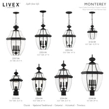 Livex Lighting, 21543-04, Monterey Collection, Multi Head Black Outdoor Post Light with Clear Beveled Glass