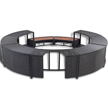 Black Poly Rattan Hot Tub Surround with Adjustable Height and Built-in Storage for Outdoor Privacy and Modern Style