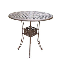 Oakland Living Elite Bar Set with Table, 4 Bar Stools, Wooden Umbrella, Metal Stand Antique Bronze
