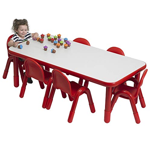 Children's Factory Baseline Preschool Rectangular Table & Chair Set Red