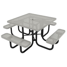 COATEDOUTDOORFURNITURE 46In Square Picnic Table, Punched, Grey