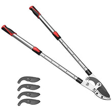 EliteBloom Pruning Shears, Garden Loppers Long Handle Telescopic Anvil Loppers, Landscaping Rough Dead Tree Pruning Tool, Extendable 69-103Cm Garden Pruner,4×Clippers