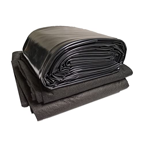 POLYGUARD 20-Mil PVC Pond Liner and Geo Combo 25 ft. x 45 ft. Black