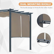 Masyardi 10 x 10 Ft Outdoor Aluminum Pergola, Retractable Canopy & 2 Sides Shades for Patio Backyard Garden Deck