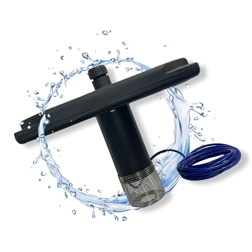 Outdoor Water Solutions Floating Pond Fountain – Palatial 1/2 HP, 115V Motor, 4 Display Nozzles, 24" Min Depth, 200 ft Power Cable – Aerating Water Feature