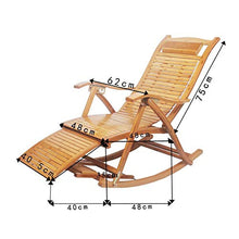 MHJKHG Recliners Rocking Chair Folding Armchair Rocker Deck Recliner Sunloungers Seat Bamboo