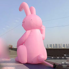 Pink Giant Inflatable Easter Bunny Rabbit with LED Lights, Outside Blow Up Rabbit Balloon,Outdoor Indoor Holiday Decoration for Easter Party,Garden,Yard Lawn DÉCor (Pink, 23Ft(7m) H)