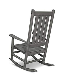 Polywood Vineyard Porch Rocking Chair, HDPE Outdoor Rocker, Patio Furniture, Black, Made in USA