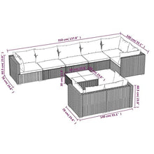 GHVBNMF 9-Seat Brown PE Rattan Outdoor Sectional Furniture Set
