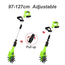 20V Cordless Electric Tiller Rotavator, Handheld with 4000Mah Lithium Battery and Charger, Portable Cultivator for Gardens with Adjustable Handle, for Vegetable Plots, Lawn, Garden