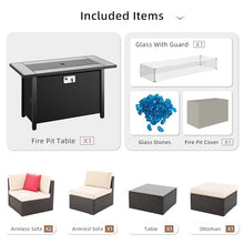 Shintenchi 5-Piece Patio Furniture Set with 45-Inch Fire Pit Table Beige