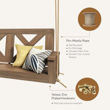 Porchgate Amish Heavy Duty 700 Lb Farmhouse Porch Swing W/Ropes (4 Foot, Warm Walnut Stain)