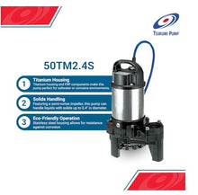 Tsurumi Pump 50TM2.4S | Titanium Submersible Pump | 1/2 HP, 115V, 2 in Discharge | Premium Pump ideal for Seawater or Corrosive applications | 79 GPM / 4740 GPH