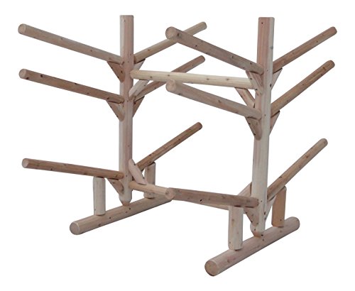 Log Kayak Rack Cedar 4 Kayak + 2 SUP Storage Rack Unfinished