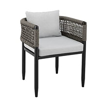 Armen Living Alegria Outdoor Patio Dining Chair Set of 2 Light Grey