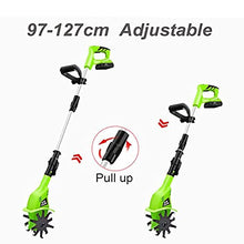 UWYTGF Garden Tiller,Cordless Rotavator for The Garden, Garden Tiller Rotavators with 4000Mah Rechargeable Battery and Charger, Electric Hand Tiller Hoe Soil Miller Tools Portable Cultiva