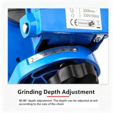 Opazua Electric Chainsaw Sharpener, 230w Chain Saw Grinder, 3000 RPM Speed, 145mm Abrasive Grinding Wheel, Adjustable Sharpening Angle, Chain Blade Grinding Tool for All Saw Chains