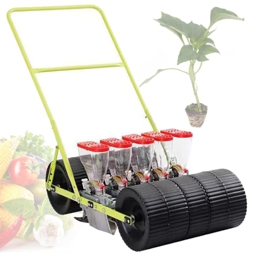 ZHIGUANYUN Manual Vegetable Seeder with Adjustable Spacing Between Plants and Rows, for Planting Leeks, Spinach, and Carrots 5ROW