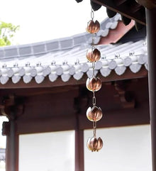 YUSIWOAL Rain Chains Copper Rain Chains for Garden Decoration, Temple Villa Courtyard Rain Gutter Drain Chain(260cm (8.5ft))